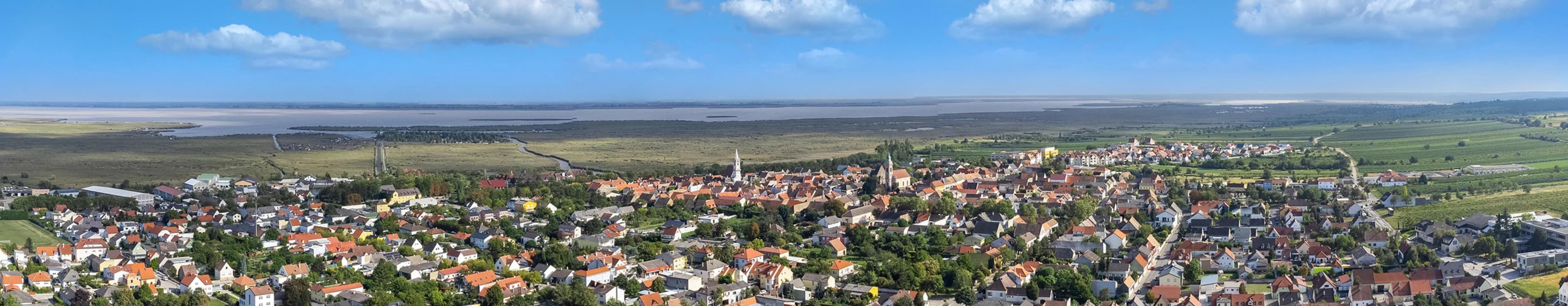 Panorama des Marktgebiets rund um Rust im Nordburgenland